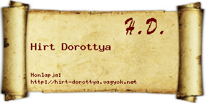 Hirt Dorottya névjegykártya